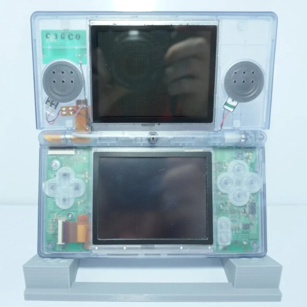 Nintendo DS Lite Transparent Clear Glacier Blue Handheld System with Charger